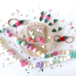 Load image into Gallery viewer, &quot;Happy Hearts&quot; Felt Ball Garland
